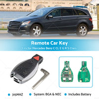 4 Buttons 315Mhz Remote Car Key Fits For Mercedes Benz C CL E G GL ML R S Class