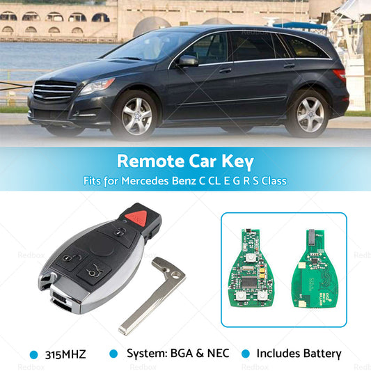 4 Buttons 315Mhz Remote Car Key Fits For Mercedes Benz C CL E G GL ML R S Class