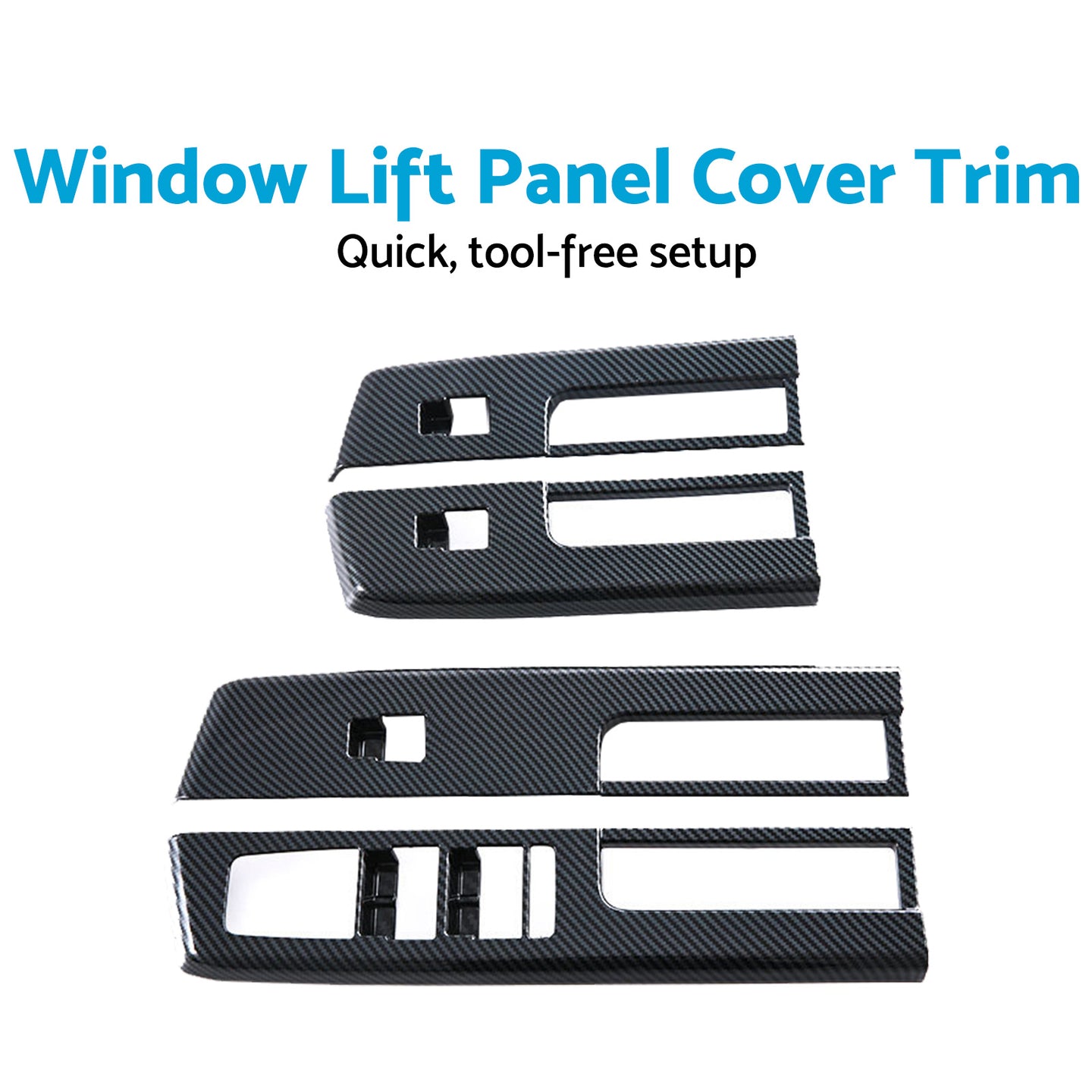 {{ 4x Window Lift Panel Cover Trim Suitable For Mitsubishi L200 Triton 23-25 Carbon }} - Buy Car Parts Online at {{ Kaka Auto Parts }}.