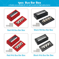 1x M8/M10 300A DC 12V-48V Studs Bus Bar Power Distribution Box Terminal Block