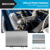 H or D Radiator For Mitsubishi Triton MK 2. 4L Petrol 2. 8L Diesel 4Cyl AT MT 96-06