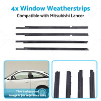 4x Window Weatherstrips Trim Belt Set Suitable for Mitsubishi Lancer 08-17