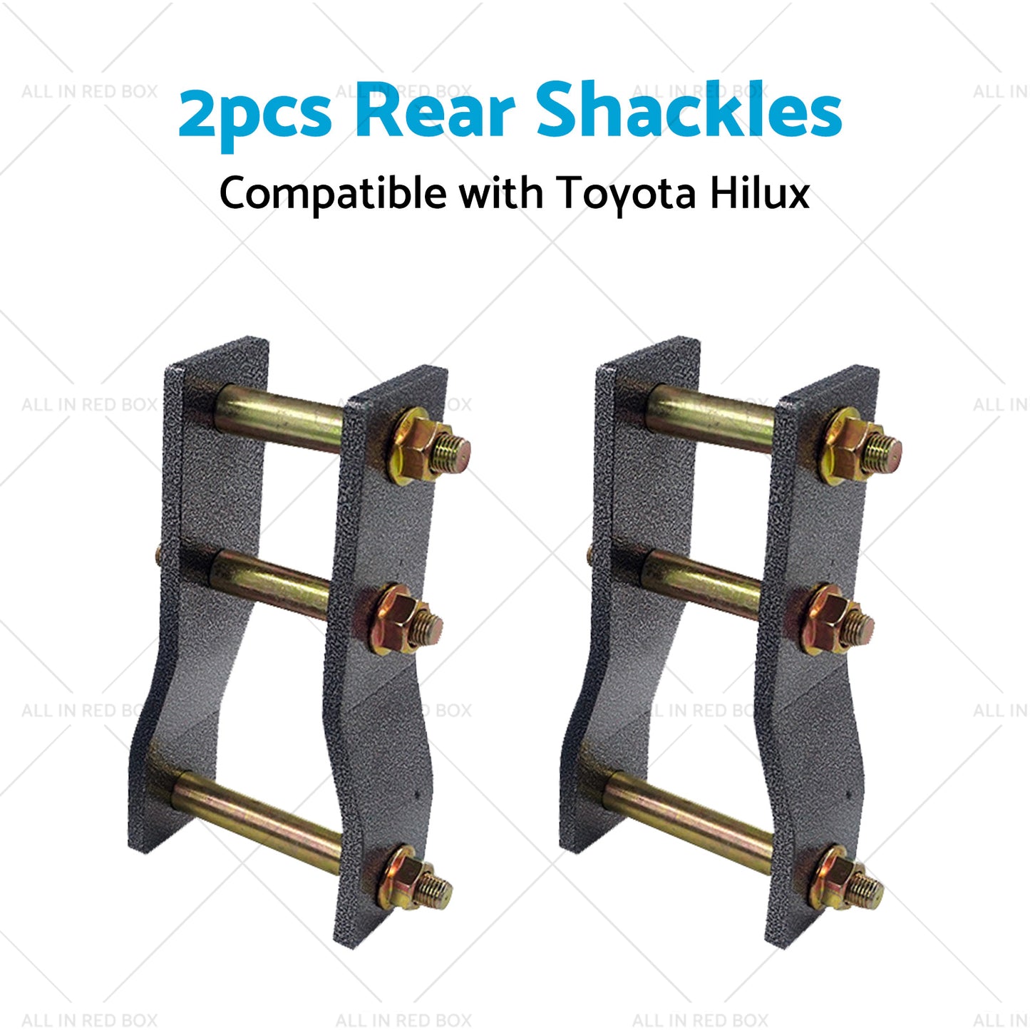 2x Rear Extended Greasable Shackles 2 inch  50mm Lift Suitable For Toyota Hilux KUN26