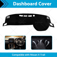 Black Non-Slip Dash Mat Suitable For Nissan X-Trail T33 Qashqai Dashboard Cover