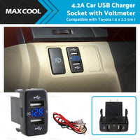 4. 2A Car Charger Socket Voltmeter Suitable For Toyota Hilux Prado Land Cruiser