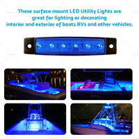 12x For Marine Boat LED Deck Courtesy Lights Waterproof Stern Transom Light 12V