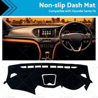 Non-Slip Dash Mat Suitable for Hyundai Santa Fe DM 2013-18 Dashboard Cover Black