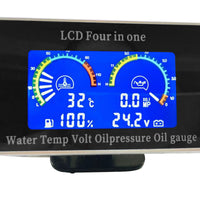 4-in-1 Car LCD Meter Digital Oil Pressure Voltage Water Temperature Fuel Gauge