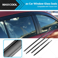 4x Car Window Glass Seal Weatherstrip Sweep Belt Suitable For Toyota Yaris 07-11