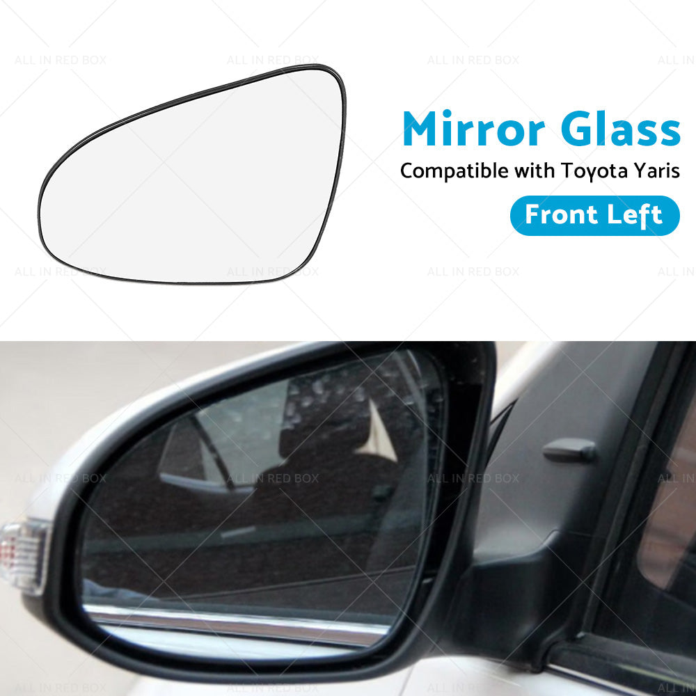 Left Side Mirror Glass with Back Plate Suitable for TOYOTA YARIS 2012 - 2017