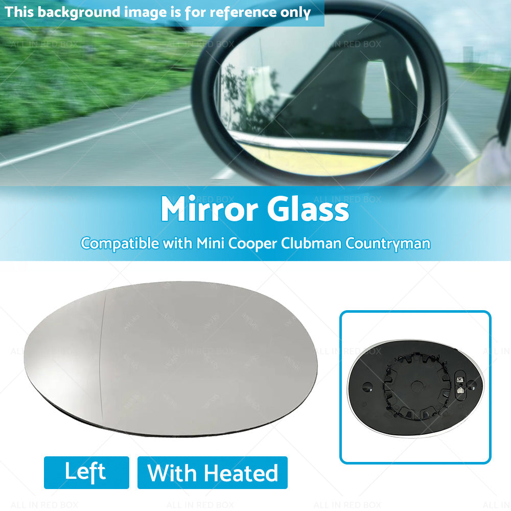 Left Mirror Glass Heated Back Plate Suitable for MINI Cooper F55 F56 Clubman F54