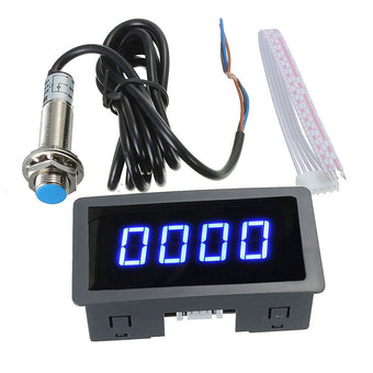 compare product 4x Digital LED Tachometer RPM Speed Meters Suitable For Hall Proximity Switch Sensor NPN Set