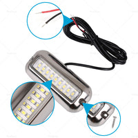 2x Blue 27LED Underwater Boat Marine Transom Light 316 Stainless Steel Pontoon