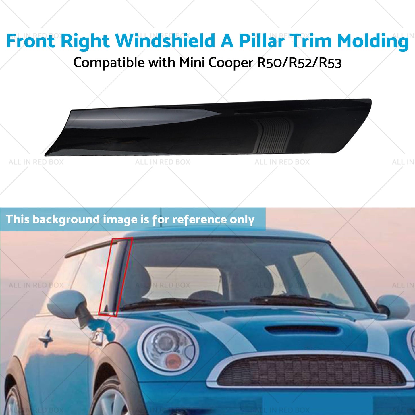 Windshield A Pillar Trim Molding Front Right Suitable for BMW Mini R53 R50 R52