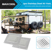 2PCS Stainless Steel Rectangular Air Vent For Caravan Boat Wall Eave Home