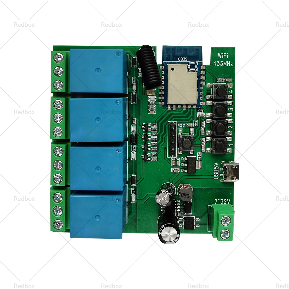 WIFI Bluetooth-compatible AC DC 4 Channel Relay Module Development Board