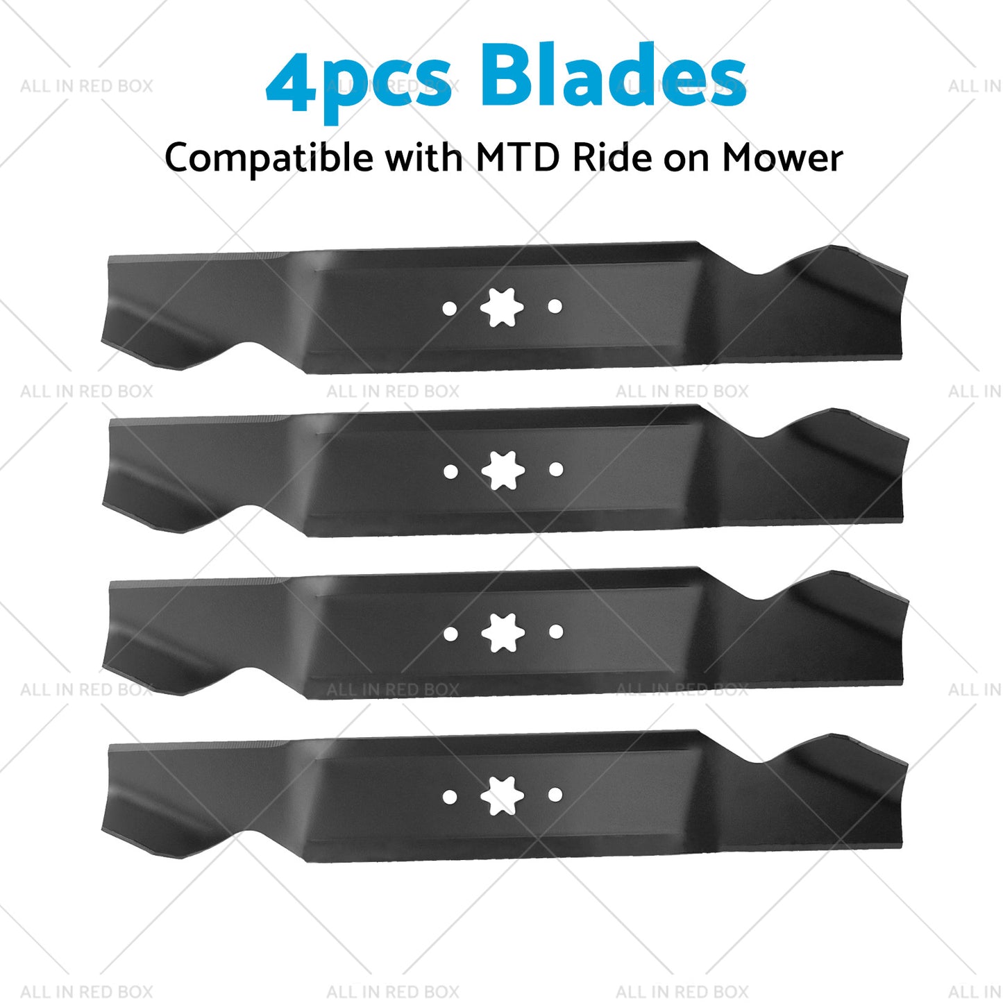 4x Blades Suitable for 38 inch  MTD Ride on Mowers 6 Point Centre Hole 742-0654