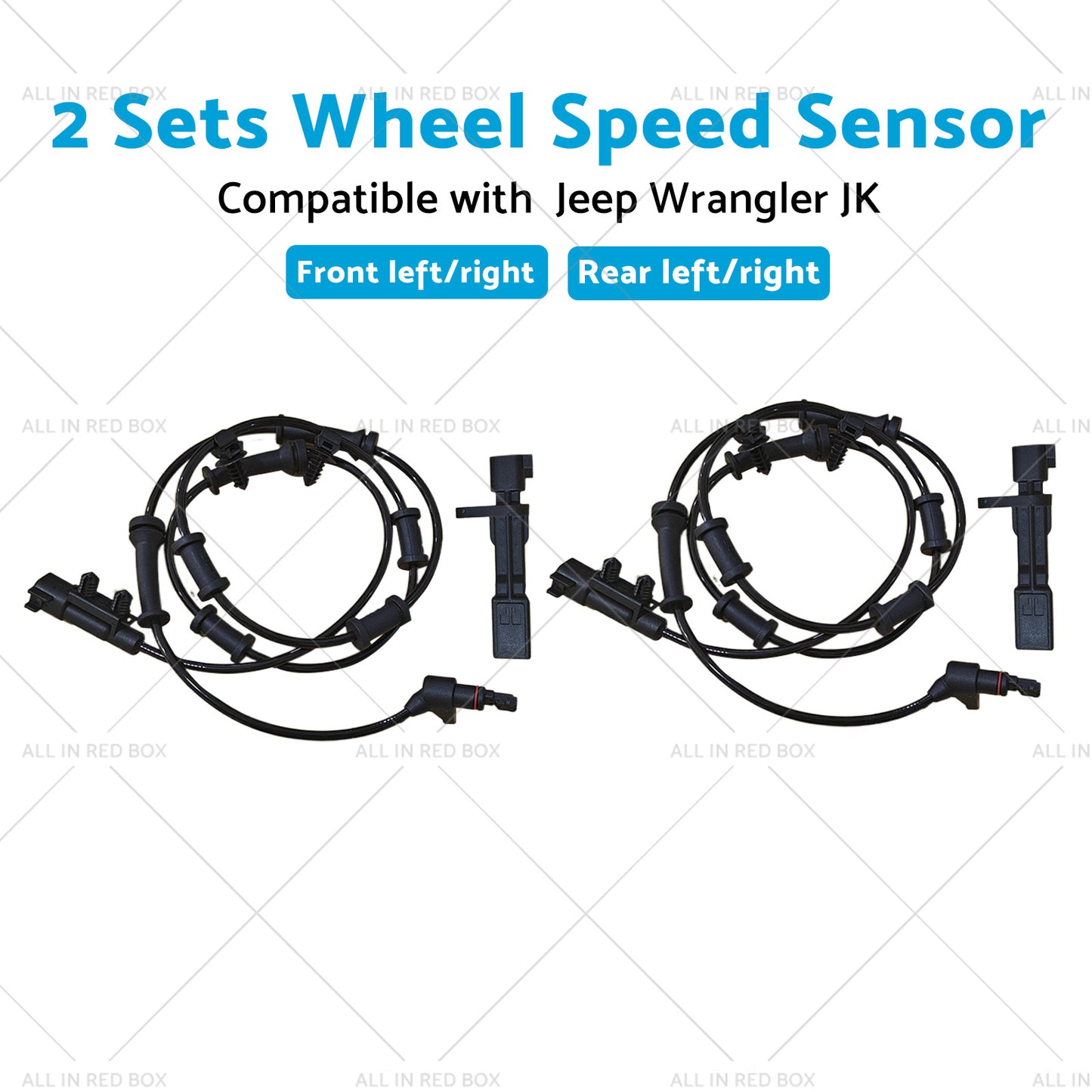 2SET Front Rear LH or RH ABS Wheel Speed Sensor Suitable for Jeep Wrangler JK 07-17