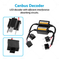 2x H4 Led Headlight Canbus Error Free Anti Flicker Resistor Canceller Decoder ST