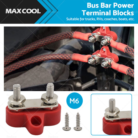 {{ M6 Bus Bar Terminal Block Heavy Duty Red Dual Power Distribution Stud }} - Buy Car Parts Online at {{ Kaka Auto Parts }}.