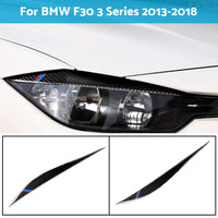 Carbon Fiber Eyelids Eyebrow Headlight Retrofit Accessories for BMW F30 3 Series