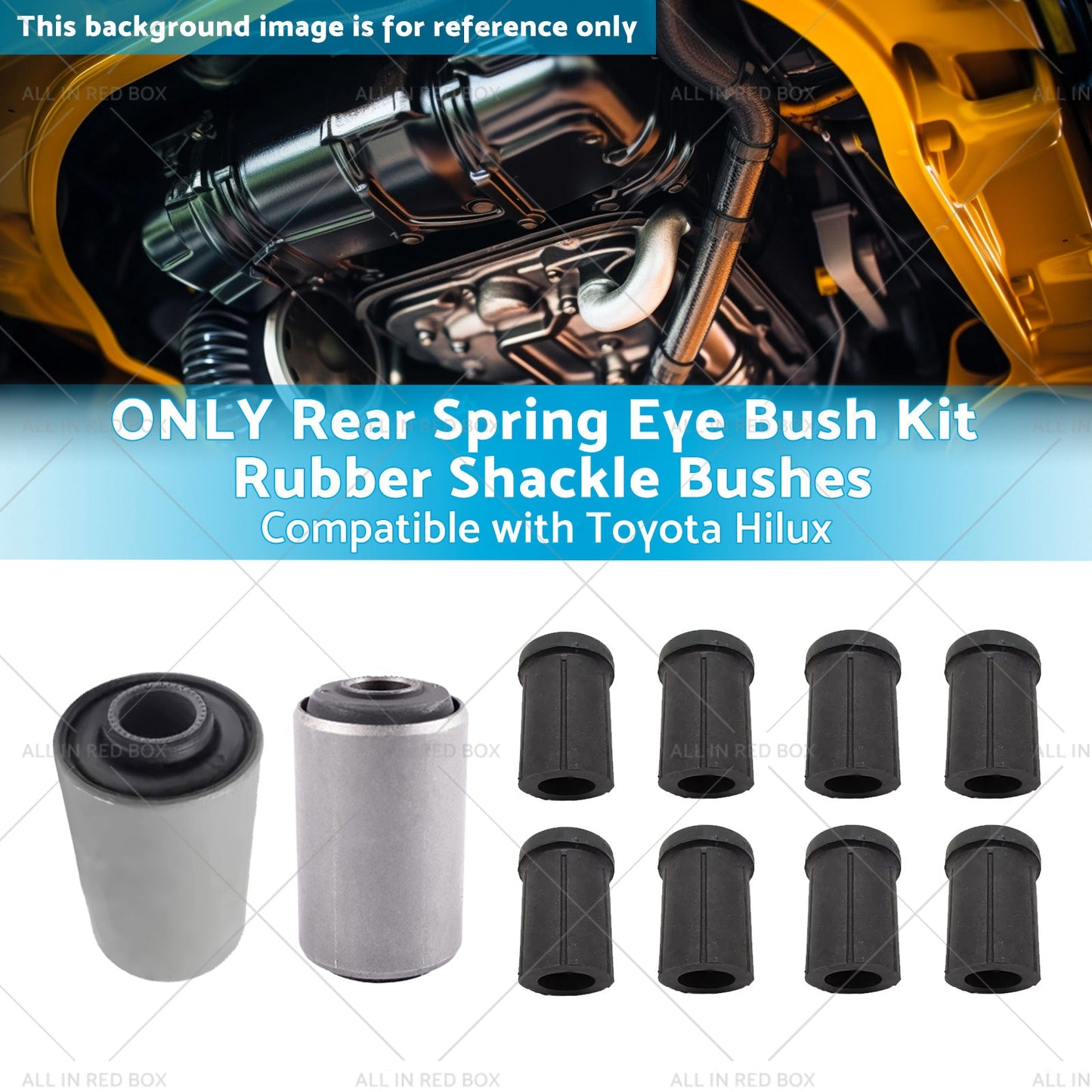 Rear Spring Eye Bush Kit Rubber Shackle Bushes Suitable for 91-04 Toyota Hilux