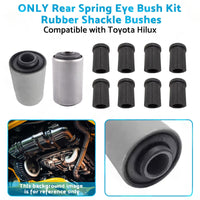 Rear Spring Eye Bush Kit Rubber Shackle Bushes Suitable for 91-04 Toyota Hilux