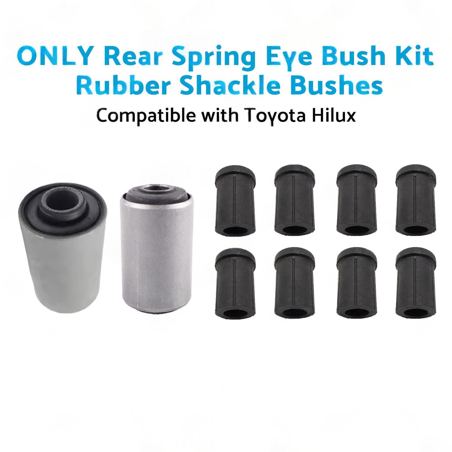 Rear Spring Eye Bush Kit Rubber Shackle Bushes Suitable for 91-04 Toyota Hilux