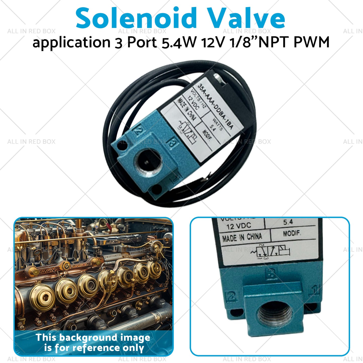 35A-AAA-DDBA-1BA Solenoid Valve application 3 Port 5. 4W 12V 1 or 8''NPT PWM