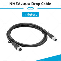 5-Core Black Female Straight Head to Male Straight Head 1m NMEA2000 Drop Cable