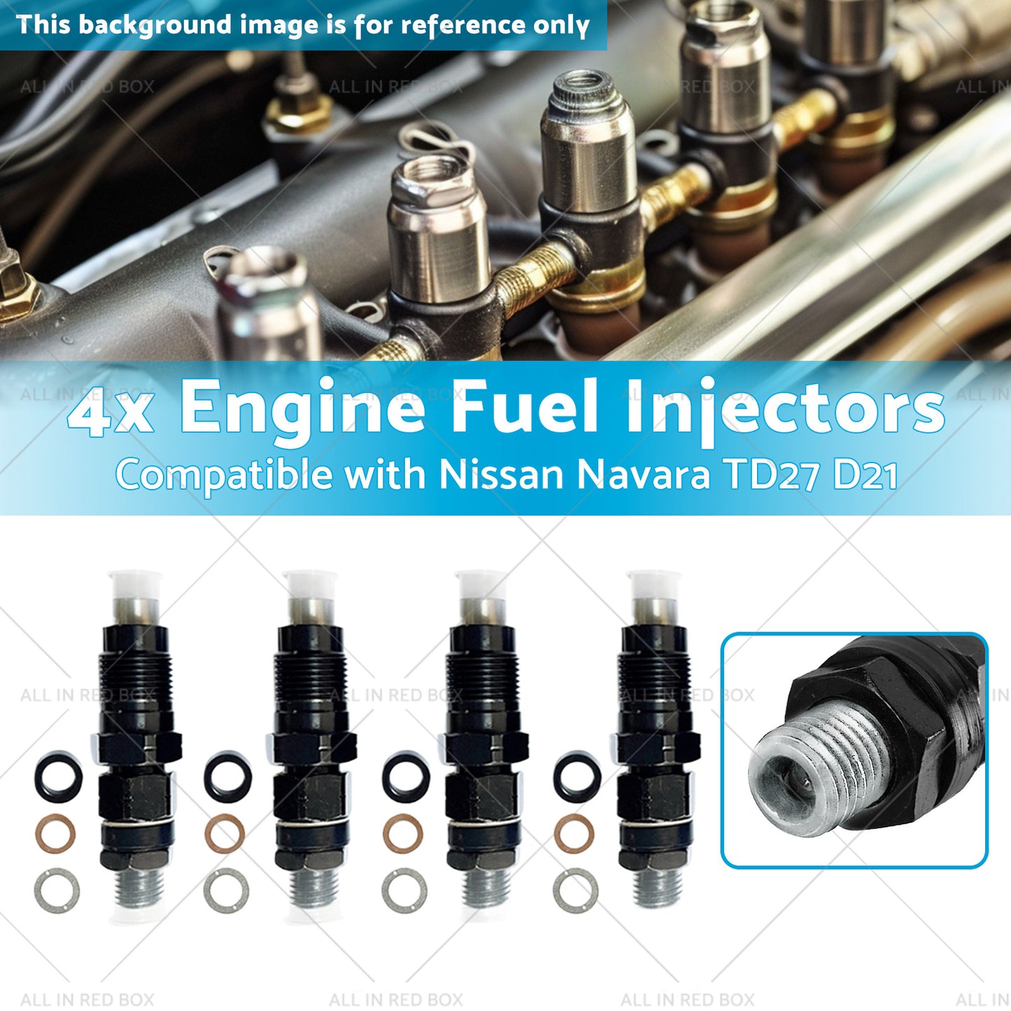 4x Engine Fuel Injectors Suitable for Nissan Navara TD27 D21 2. 7L 16600-43G23