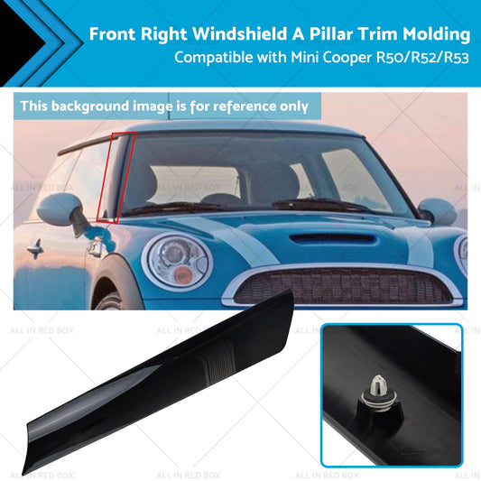 Windshield A Pillar Trim Molding Front Right Suitable for BMW Mini R53 R50 R52