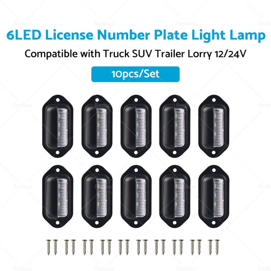 6LED License Number Plate Light Lamp Suitable For Truck SUV Trailer Lorry 12 24V