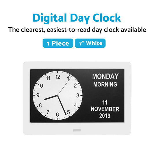 7 Inch LED Large Digital Day Clock Calendar Suitable for Home Office