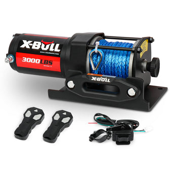 compare product Electric Winch 12V 3000lbs Synthetic Rope 2 Remotes Suitable For ATV UTV Boat