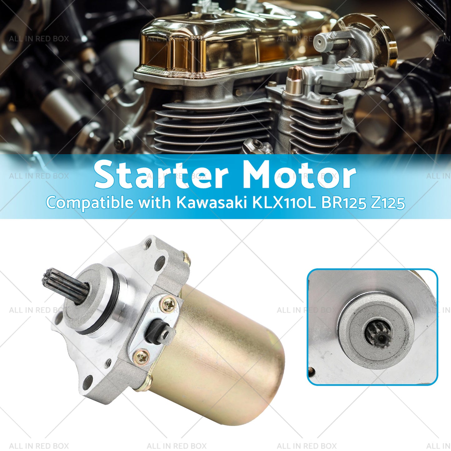 Starter Motor 9Teeth Suitable For Kawasaki BR125 Z125 Pro 2016-19 KLX110 L 10-20