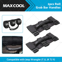 2PCS Off Road Roll Grab Bar Handles Suitable for Jeep Wrangler JT JL JK TJ Black