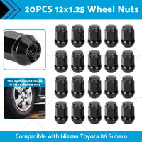 20PCS 12x1. 25 Wheel Nuts Suitable for Subaru WRX BRZ 86 Nissan 350 370