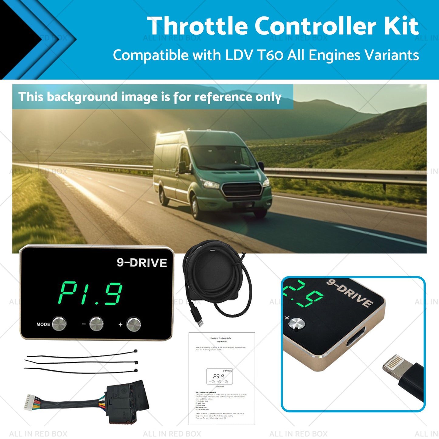 EVC Throttle Controller Kit Suitable for LDV T60 2017-On All Engines