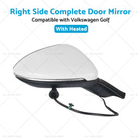 Door Mirror Suitable for VW Golf MK7 2013-2021 Right Driver Side White Heated