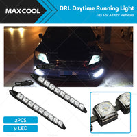 2PCS 9 LED DRL Fog Driving Daylight Daytime Running Light Car Auto Head Lamp