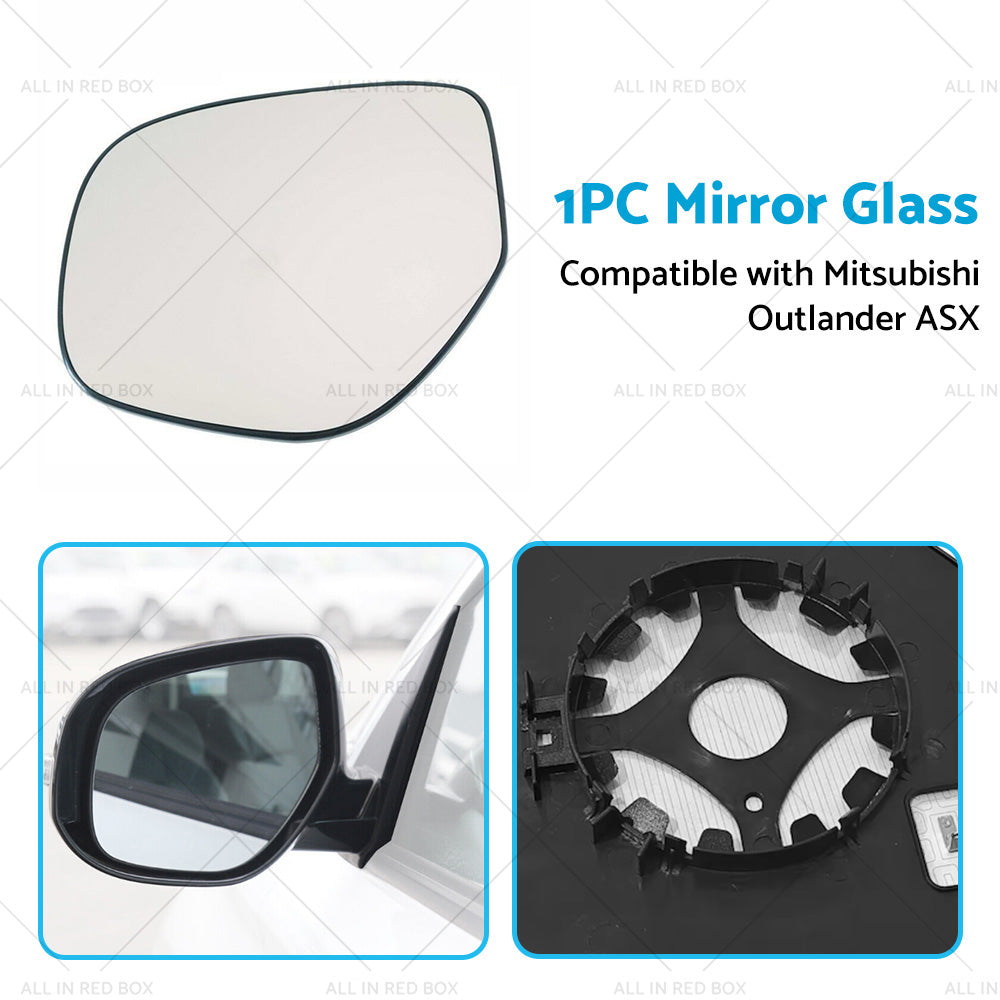 Left Side Mirror Glass Heated Convex Base Suitable for MITSUBISHI ASX XC-XE13-19