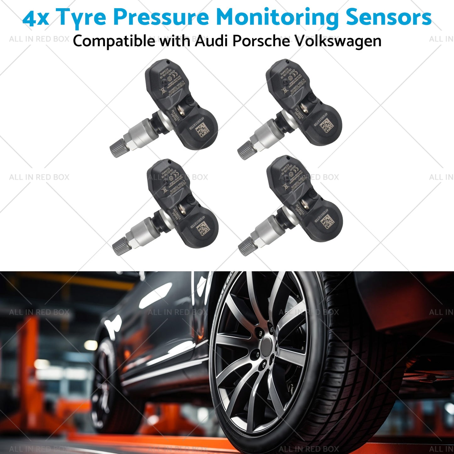 4x Tyre Pressure Monitoring Sensors Suitable for Audi Volkswagen Porsche 02-17