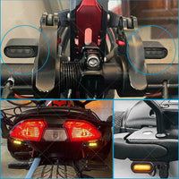 2X Mini LED Motorcycle Turn Signal Indicator Amber Blinker Light Lamp Black 3LED