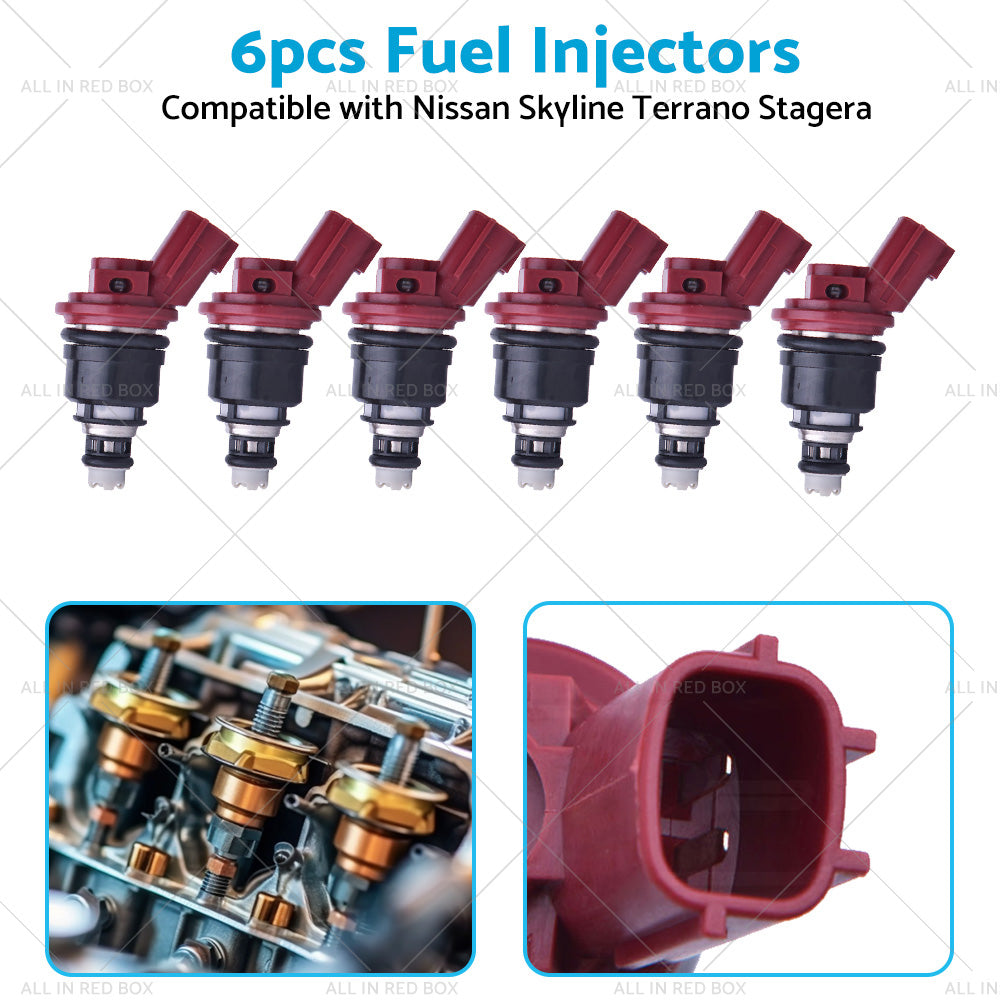 6PCS 740CC Fuel Injector 16600-RR544 Suitable for Nissan Skyline Terrano Stagera