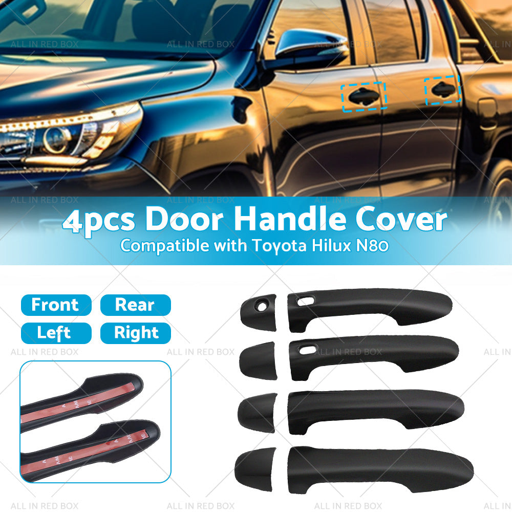 4PCS Door Handle Cover Matte Black Suitable For Toyota Hilux N80 2015-2021