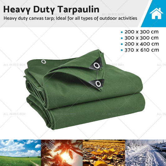 3 Types Army Heavy Duty Canvas Tarp Tarpaulin Sun Blocked Waterproof Dustproof