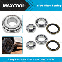 2 Sets Front Wheel Bearing Kit Suitable for Toyota Hilux Hiace Dyna Granvia