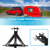 Heavy Duty 3point 2 Receiver Trailer Hitch Cat. 1 Tractor Tow Hook Drawbar