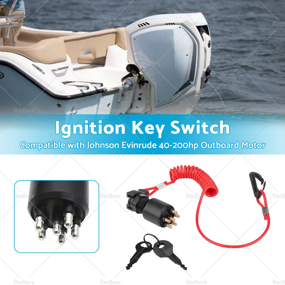 Suitable For Evinrude or Johnson OMC Ignition Key Switch w or  Safety Lanyard 5005801